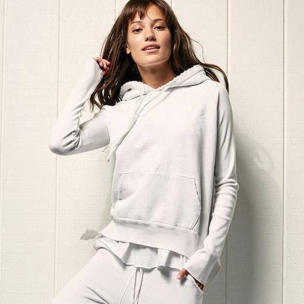 Frank & Eileen Womens Embroidered Heart Dirty White Teelab Hoodie Size Small